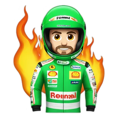 fernando alonso F1 in flames green racing suit sticker