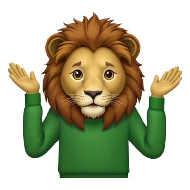lion wearing green jumper sticker
