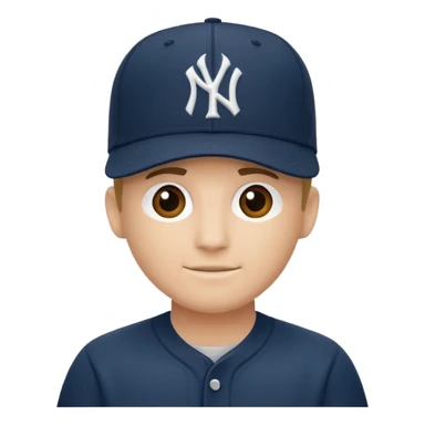 Brimless new york Yankee cap no face just cap sticker