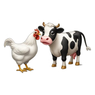 I saw a chicken and a cow at the farm sticker