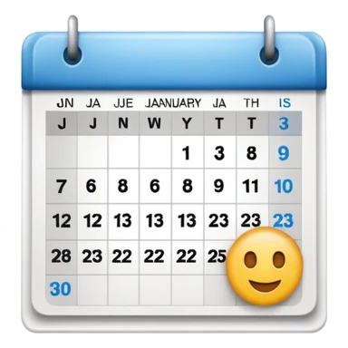 An emoji of a Calander page showing only January 30 sticker