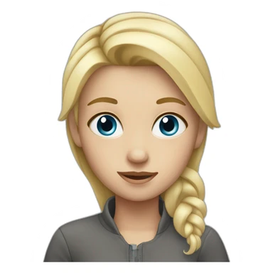 A girl with blonde hair and big gray-blue eyes sticker