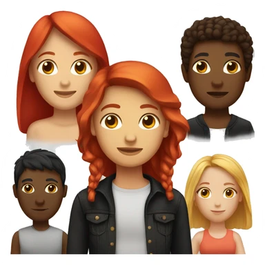 red head friend, Mexican friend, black haired friend sticker