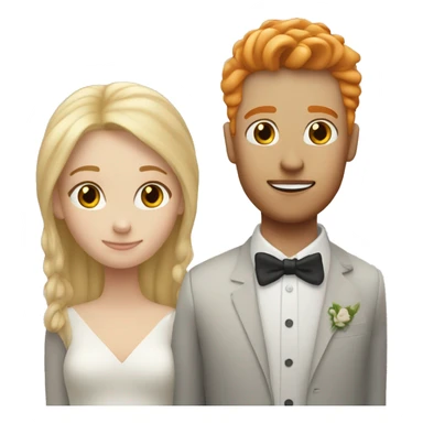 Blonde girl and ginger boy married sticker