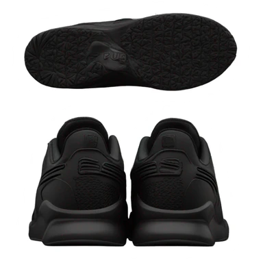 all black puma running shoes black black black sticker