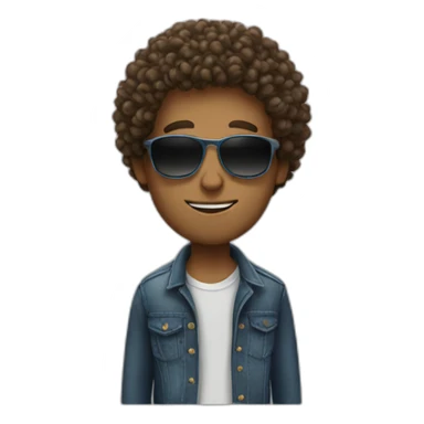 curly-hair-guy-sunglasses- sticker