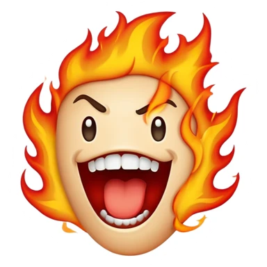 a cartoon mouth with flames coming out, spicy hot sensation sticker