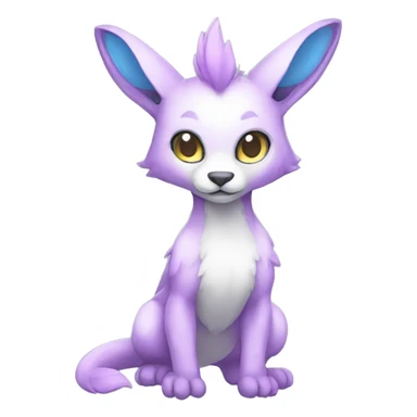 Cute cool white blue purple pink animal hybrid Fakemon full body sticker