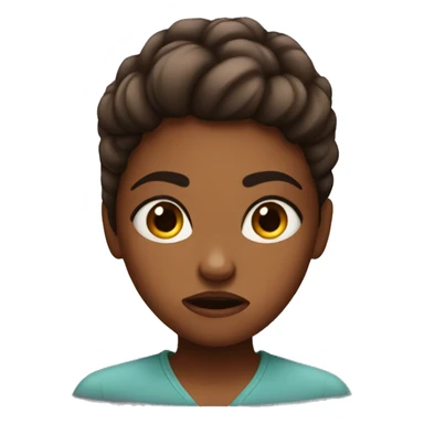 Angry girl brown skin  sticker