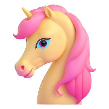 pastel yellow pony with pink mane, gentle expression sticker