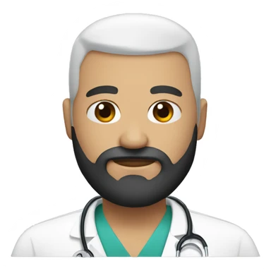 Bald head doctor crown black beard sticker