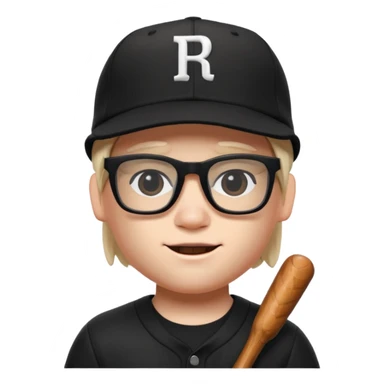 a roblox bacon that has a black baseball hat and has cool black glasses sticker