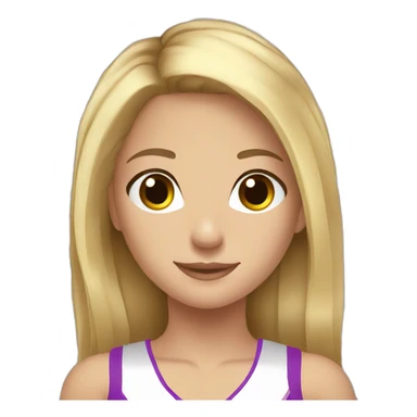 girl cheerleader blond hair brown eyes sticker