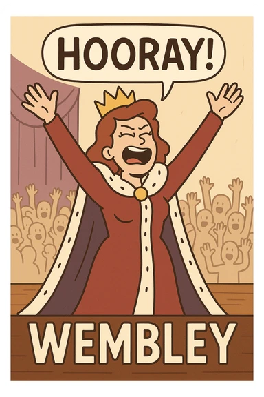 The people hooray queen wembley stage sticker