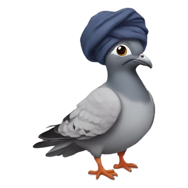 pigeon wearing turban sticker