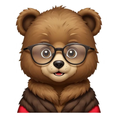 Bear cub with glasses sticker