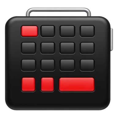 pin pad with a small black screen on top and a small red screen down indicates the locked situation sticker