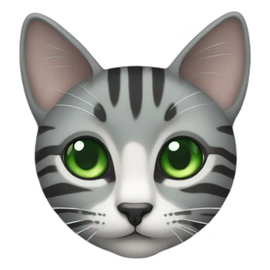 grey striped cat with green eyes sticker