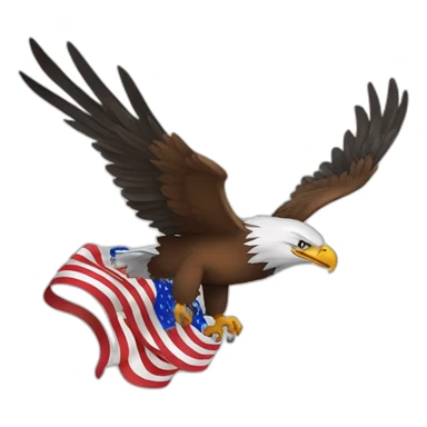 Patriotic Eagle flying sticker