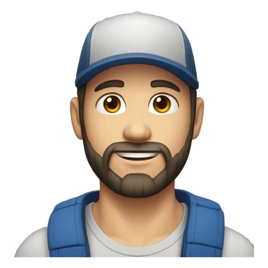 young dark-haired white man with a cap and beard sticker