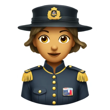 Girl solidier in uniform with cylinder hat sticker