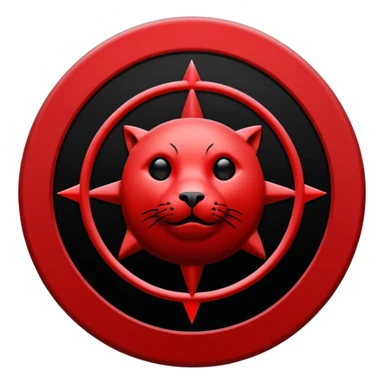 iOS sticker, summoning seal, black circle, red symbol, minimal sticker