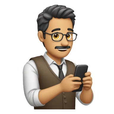 hombre viendo el celular sticker