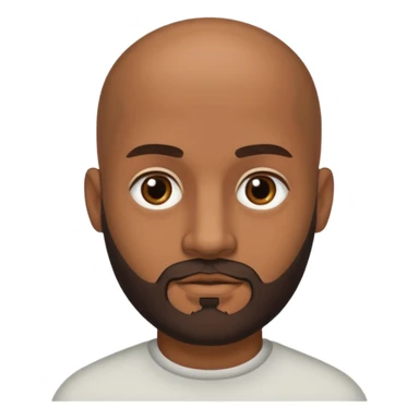 Hombre marrón pelado con barba y ojos negros sticker