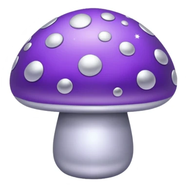 purple mushroom with silver stars on it cute sticker
