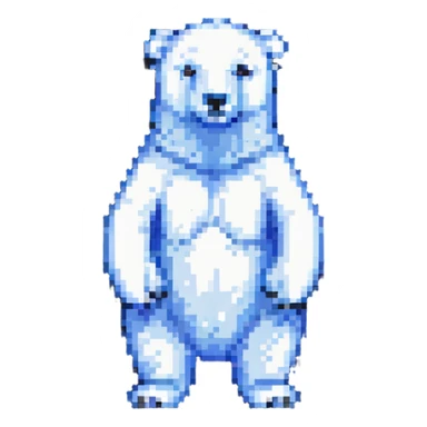 pixel art polar bear standing, minimal details sticker
