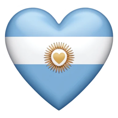 Un corazon con la bandera argentina  en forma de emojin sticker