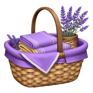 Basket of linens and lavender  sticker