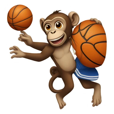 A monkey playing basketball sticker