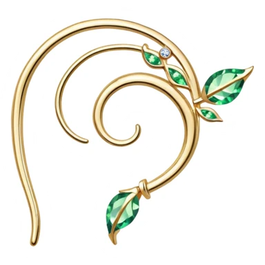 Elvish fae shiny sparkly translucent diaphanous ear climber ear piece ear cuff ear climber apparel sticker