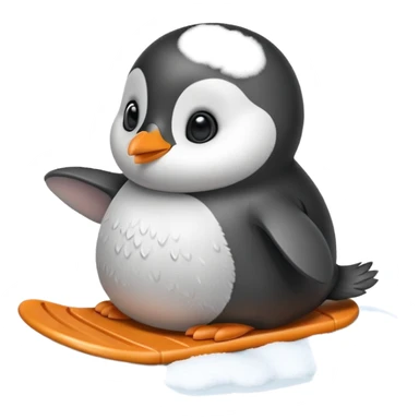 baby penguin sliding sticker