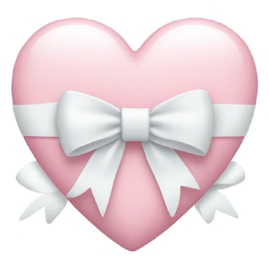 Pastel pink heart with white bow sticker