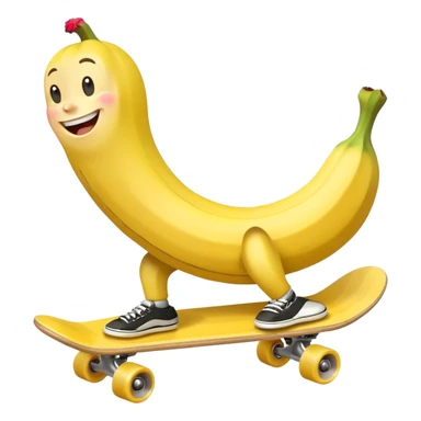 Happy banana on a skateboard sticker