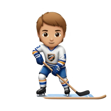 A hockey player playing on top of a house sticker