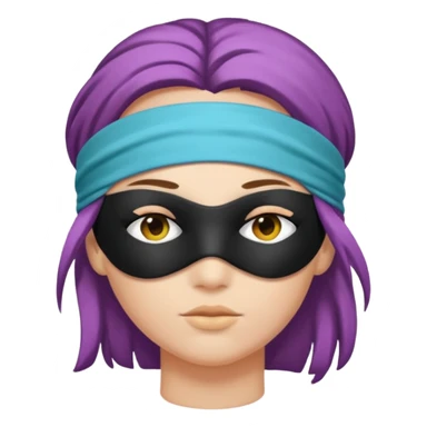 Blindfold person with different colors of hair. No trusting games with people blindfolded behind steering wheel sticker