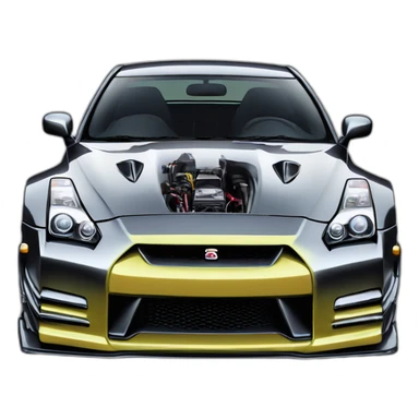 Nissan-skyline-gt-r35,chromehearts sticker