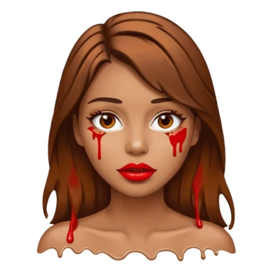 Brown Hair, Woman, white paint drip, face, hot, Sexy, lips sticker