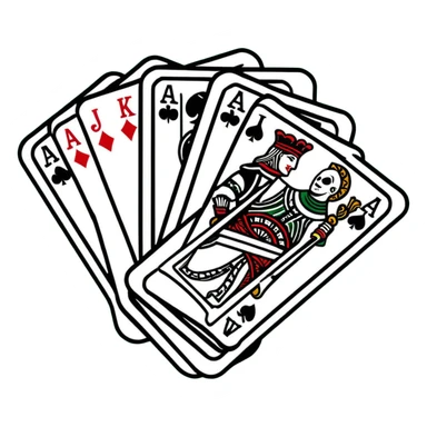 Canasta card game with red canasta meld and jokers sticker