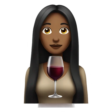 plae woman with black long hair and a glass of wine sticker