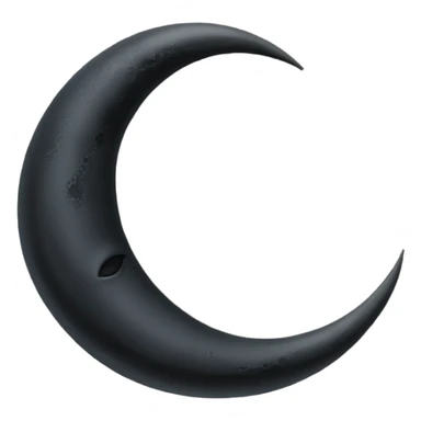 dark crescent moon emoji style with no face no eyes no mouth solid dark colour no glow or other items  sticker