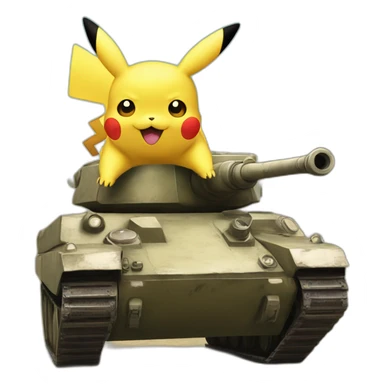 pikachu dans un tank sticker