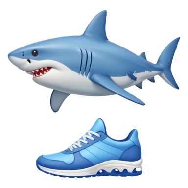 A SHARK WITH 4 LEGS AND WEARING BLUE SNEAKERS  sticker