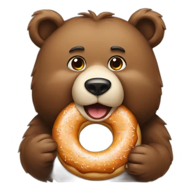bear eating an donnut sticker