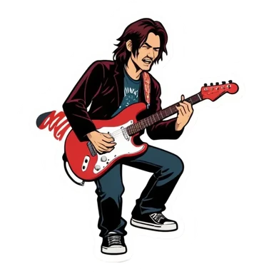 Ywuukii/mtndwr breaking her fender  guitar  sticker