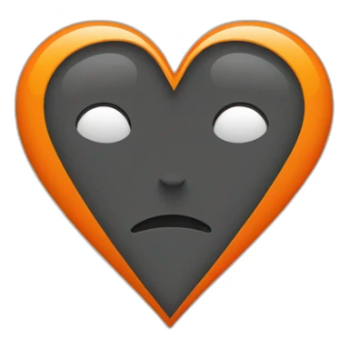 Half black and orange heart sticker