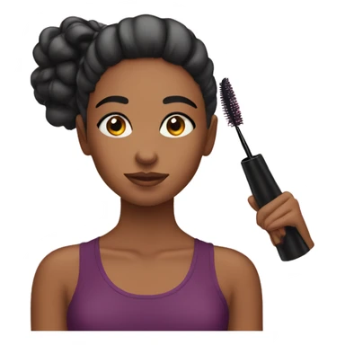 Girl putting mascara on sticker